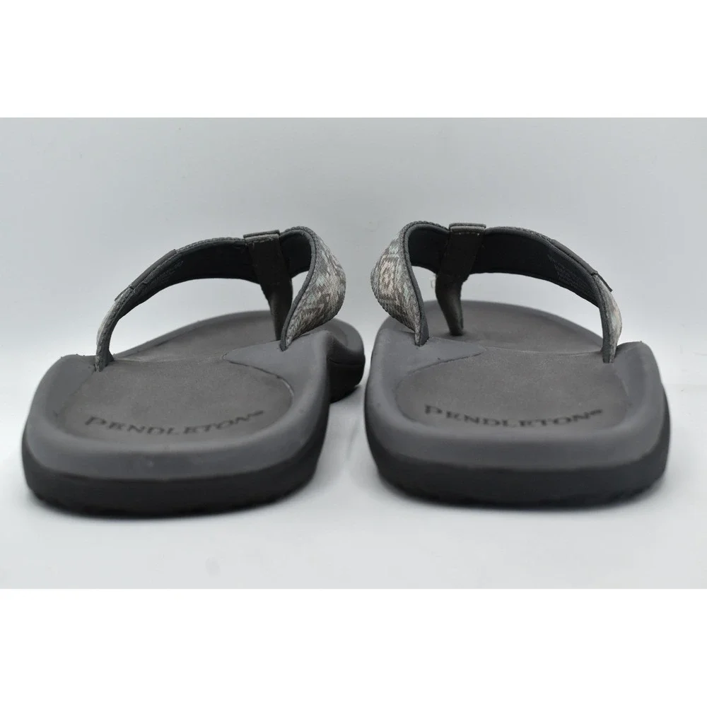 Pendleton Mens Size 10 Gray Blue Southwestern Flip Flop Sandals Thongs Shoes